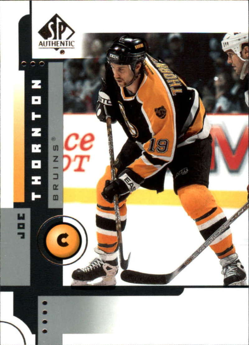 2001-02 SP Authentic Boston Bruins Team Set 3 Cards Joe Thornton
