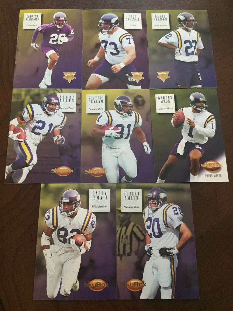1994 Skybox Premium FB Minnesota Vikings Team Set 8 Cards