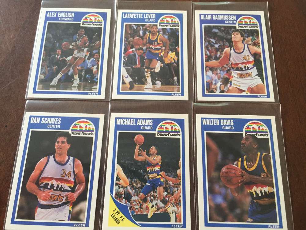1989-90 Fleer Denver Nuggets Team Set 6 Cards Michael Adams