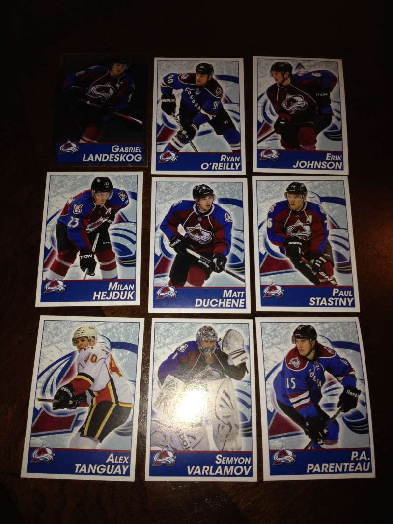 2013-14 Panini NHL Stickers Colorado Avalanche Team Set w FOIL 9 Cards