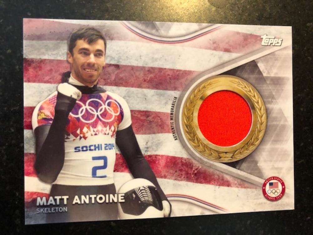 2018 Topps US Winter Olympics Team USA Memorabilia Pieces #TMC-MA Matt Antoine MEM Skeleton