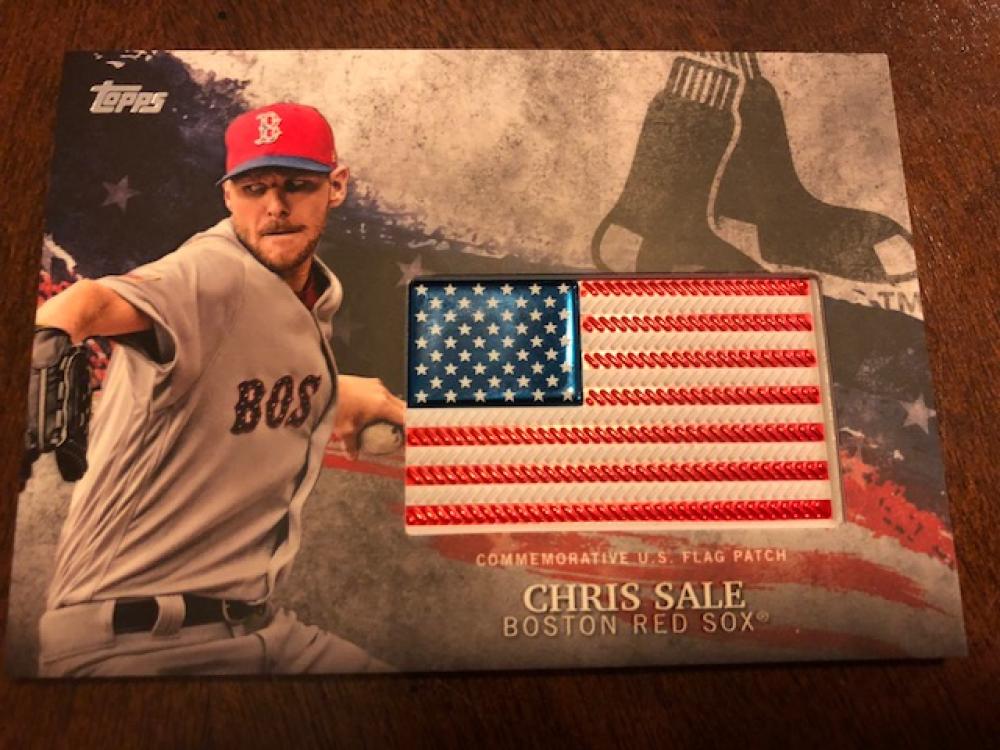 2018 Topps MLB Independence Day U.S. Flag Manufactured Patches #IDML-CA Chris Sale Boston Red Sox USA Retail Blaster Exc
