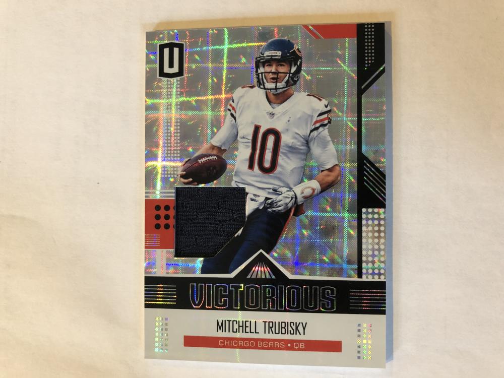 2018 Unparalleled Football Victorious Memorabilia #6 Mitchell Trubisky MEM Chicago Bears Official NFL Trading Card made 