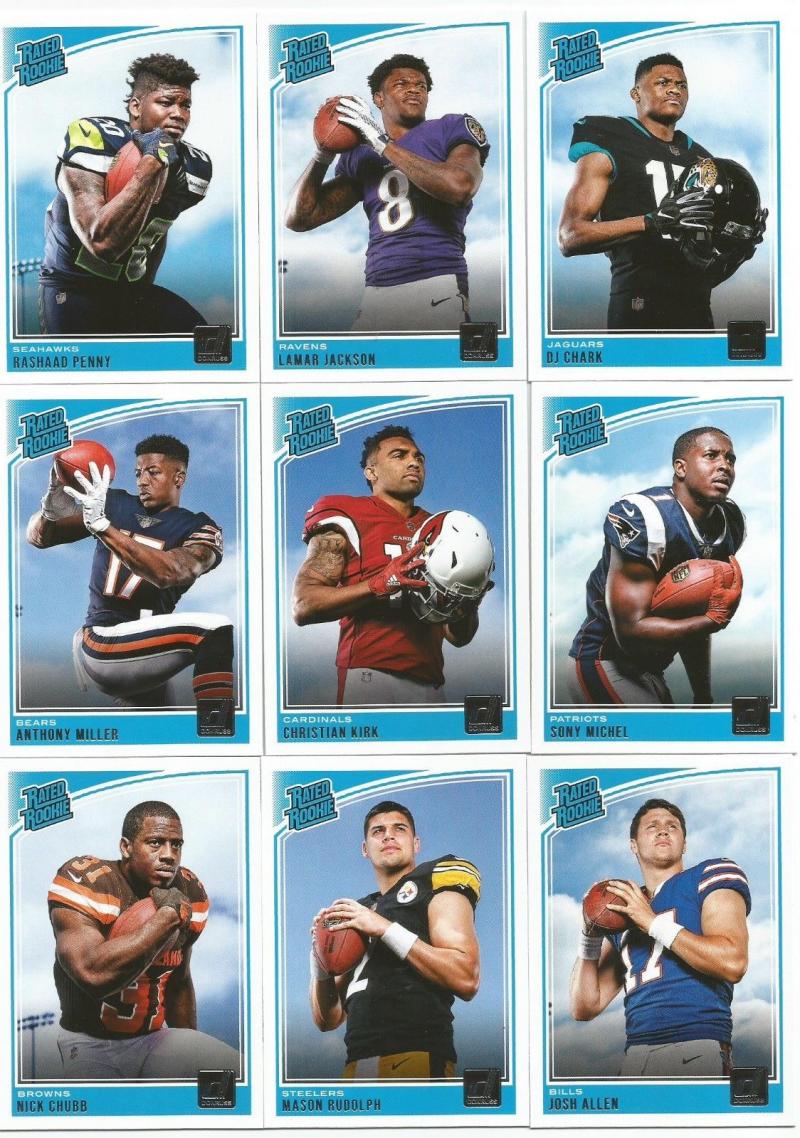 2018 Donruss Football Complete MINT Not Sealed, No Patch Card Official NFL Set 400 Cards w 100 Rookie Cards: Baker Mayfield, Rosen, Saquon Barkley
