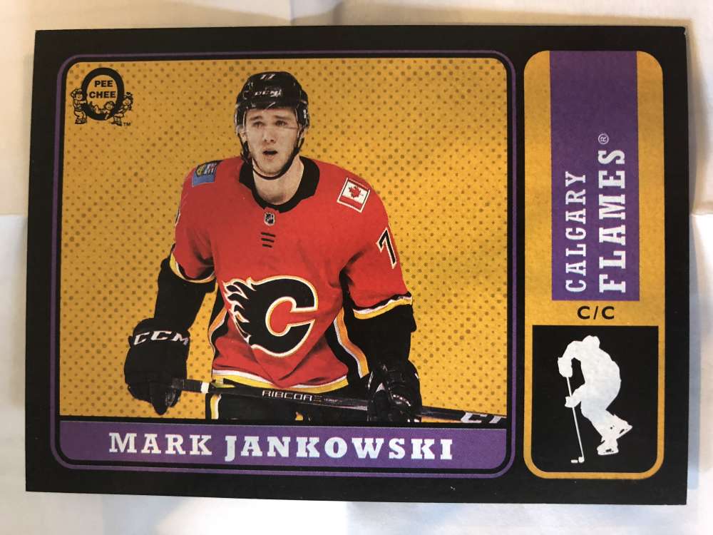2018-19 O-Pee-Chee Retro Black Border SER100 #306 Mark Jankowski Calgary Flames 18-19 Official OPC Hockey Card (made by Upper Deck)