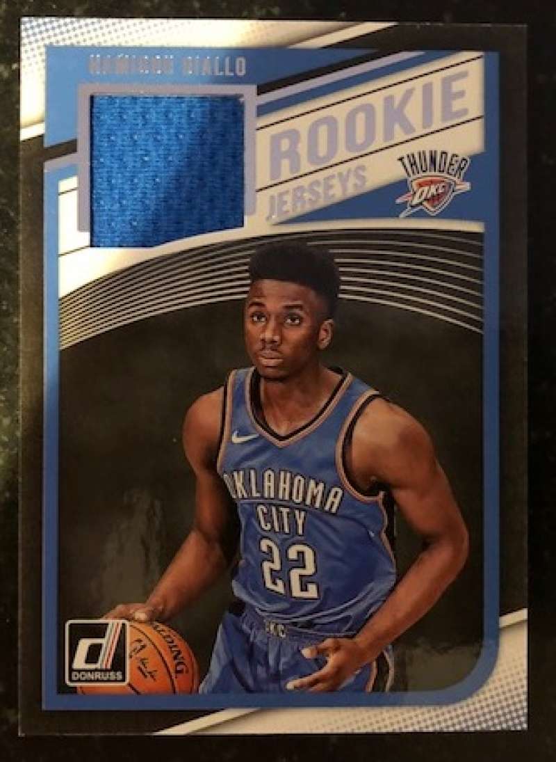 2018-19 Donruss Rookie Jerseys Basketball #38 Hamidou Diallo MEM Oklahoma City Thunder  Official NBA RC Jersey Card made by Panini