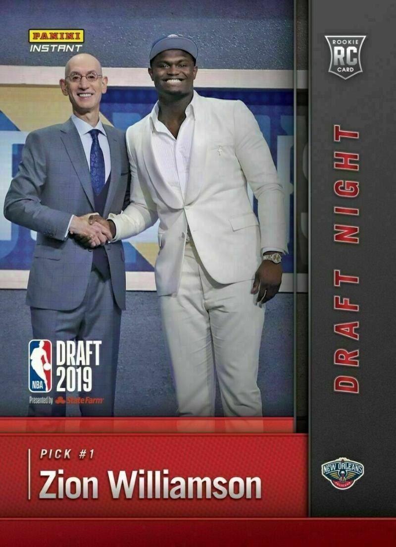 2019-20 Panini Instant Draft Night ZION WILLIAMSON First Rookie Card RC New Orleans Pelicans