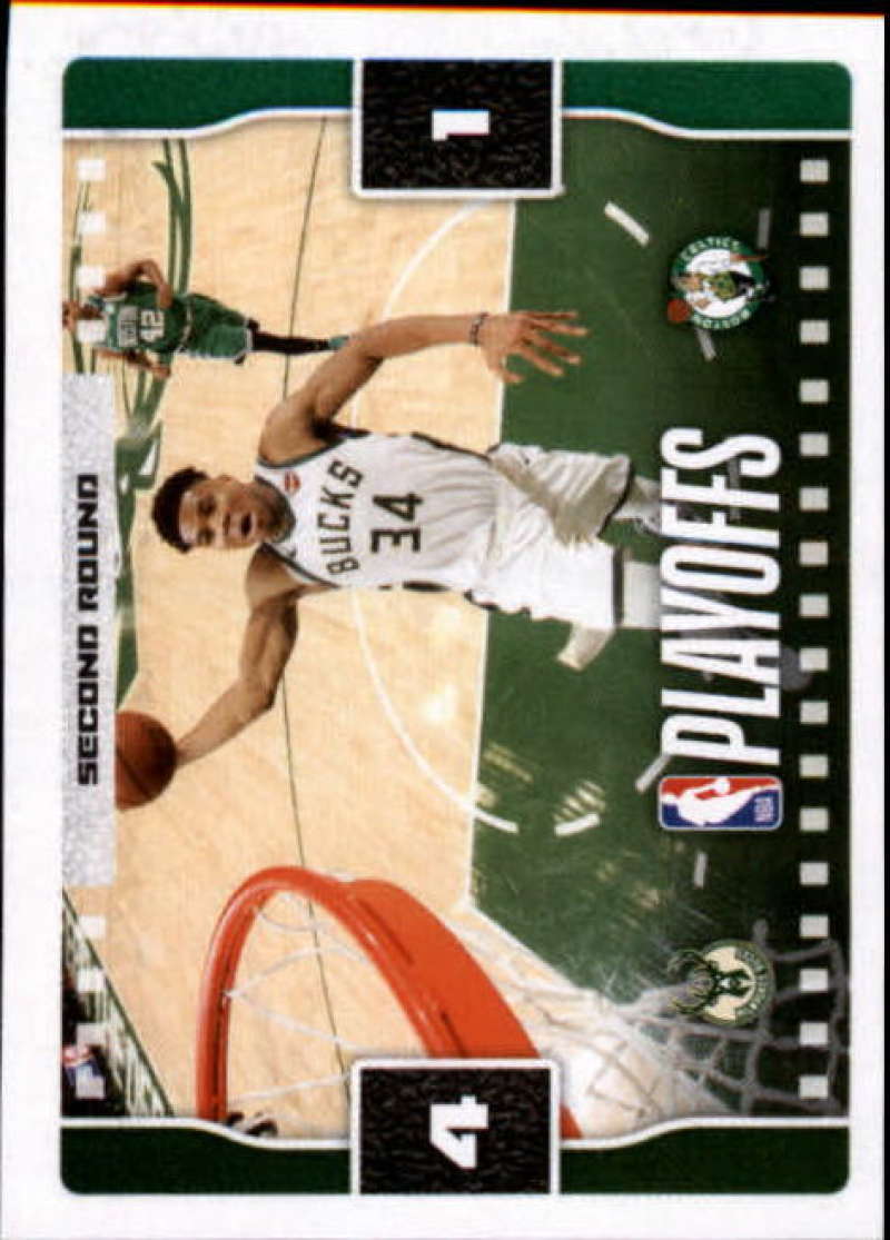 2019-20 Panini Basketball Stickers #57 Giannis Antetokounmpo Playoffs vs Celtics Milwaukee Bucks Official NBA Sticker Collection Album Peelable Card (