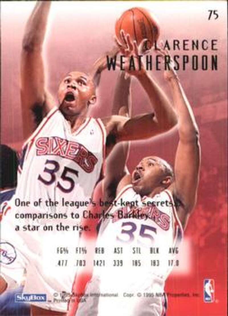 1994-95 SkyBox E-Motion (Emotion) Basketball #75 Clarence Weatherspoon Philadelphia 76ers  Official NBA Trading Card