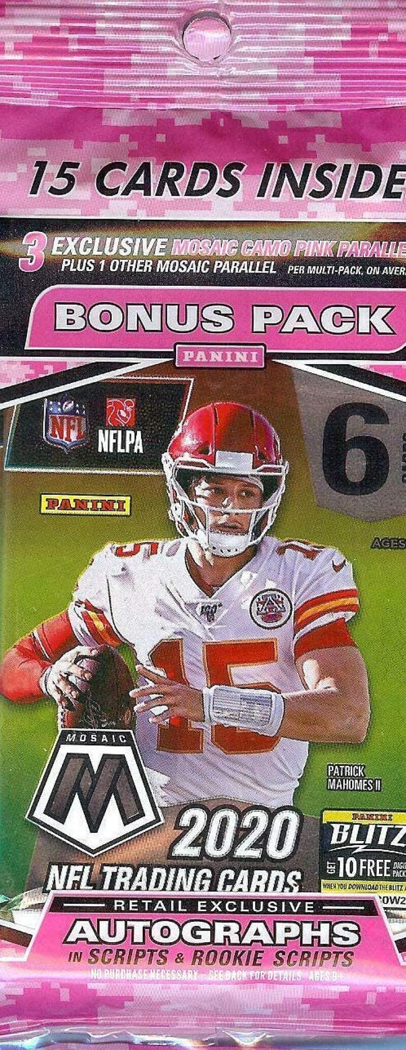 2020 Panini Mosaic Football Factory Sealed Value Cello Fat Pack 15 cards