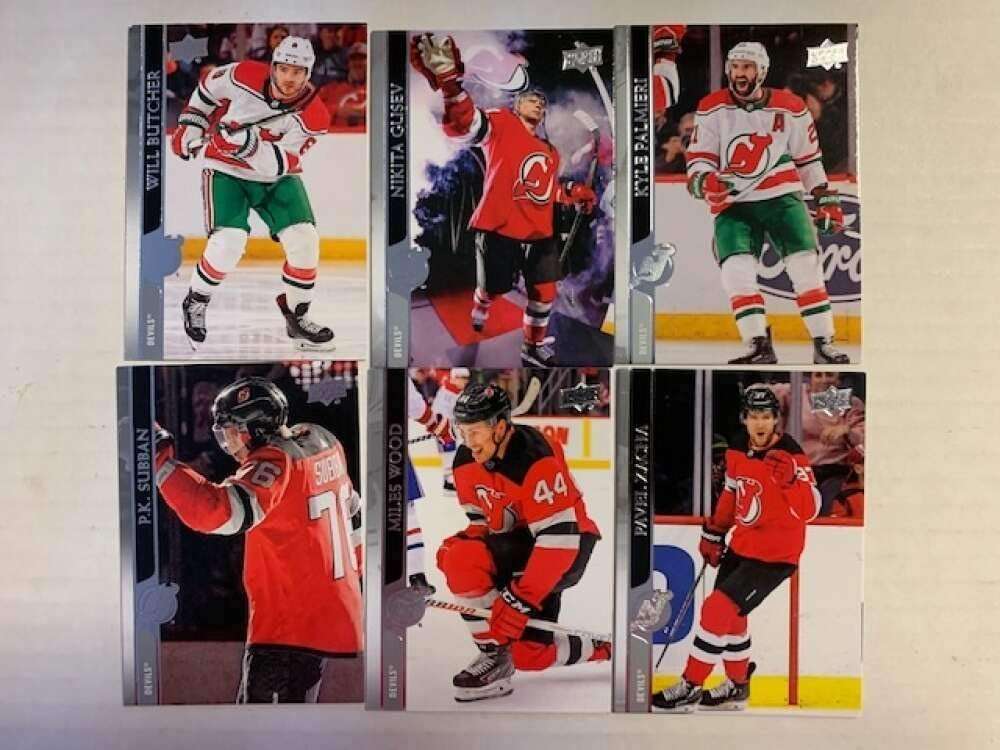 2020-21 UD Upper Deck Series One New Jersey Devils Base Veteran Team Set of 6 Cards:  #	108	 	Will Butcher,  #	109	 	Nik All Cards Pack Fresh, Hand Co
