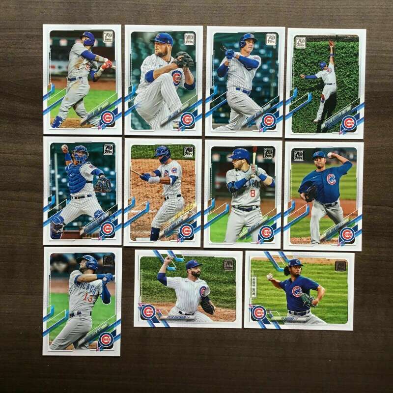 2021 Topps Series 1 Baseball Chicago Cubs Base MLB Hand Collated Team Set in Near Mint to Mint Condition of 11 Cards:4 D