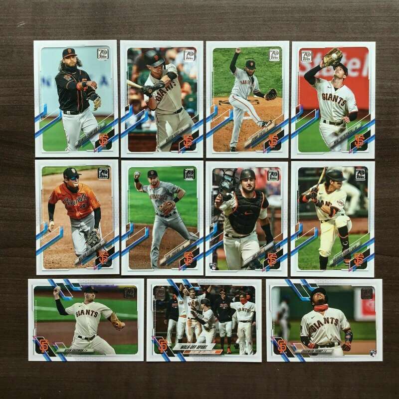 2021 Topps Series 1 Baseball San Francisco Giants Base MLB Hand Collated Team Set in Near Mint to Mint Condition of 11 C