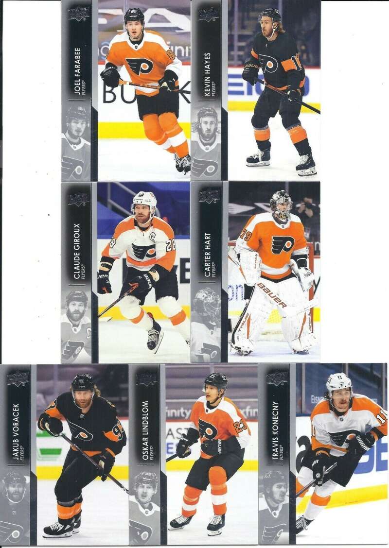2021-22 UD Upper Deck Series 1 Philadelphia Flyers Base Veteran Team Set of 7 Cards:  #	133	 	Joel Farabee	 	Philadelp All Cards Pack Fresh, Hand Co