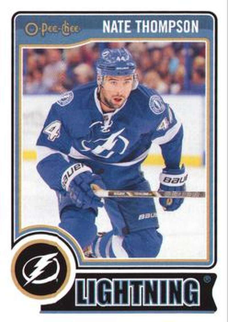 2014-15 O-Pee-Chee OPC Hockey #115 Nate Thompson Tampa Bay Lightning  Official NHL Trading Card by Upper Deck (Stock Photo Shown, Near Mint to Mint Co