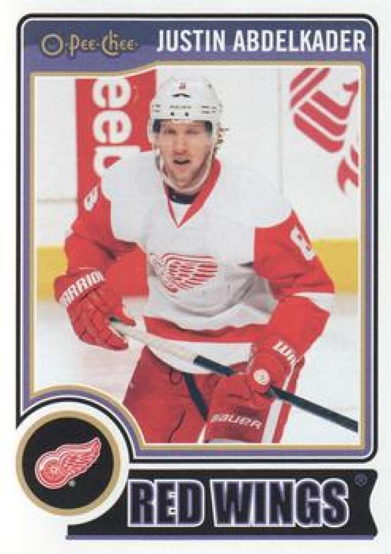 2014-15 O-Pee-Chee OPC Hockey #477 Justin Abdelkader Detroit Red Wings  Official NHL Trading Card by Upper Deck (Stock Photo Shown, Near Mint to Mint 